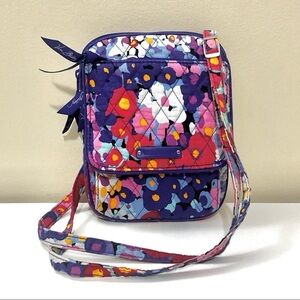 VERA BRADLEY Mini Hipster Crossbody Bag Purple Floral Impressionista Pattern